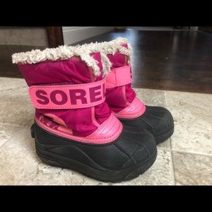Pink Sorel snow boots